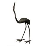 JAPANESE BRONZE FIGURE OF A CRANE MEIJI PERIOD (1868-1912)