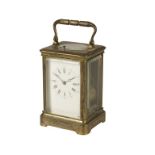 FRENCH BRASS CASED REPEATING CARRIAGE CLOCK