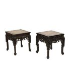 PAIR OF CHINESE ROSEWOOD SIDE TABLES