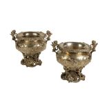 PAIR OF GEORGE IV SILVER WINE COOLERS