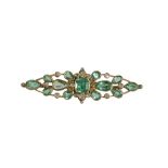 19TH CENTURY COLUMBIAN EMERALD AND DIAMOND BROOCH