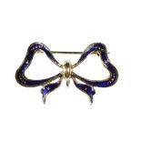 18CT YELLOW GOLD BOW BROOCH