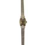 EBEL LADY'S 9CT WHITE GOLD DIAMOND AND SAPPHIRE COCKTAIL WRIST WATCH