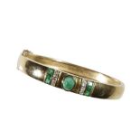 18K YELLOW GOLD EMERALD AND DIAMOND BANGLE