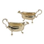 A PAIR OF GEORGE III SILVER SAUCEBOATS