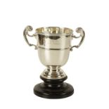 TENNIS INTEREST: A SILVER TWIN HANDLED TROPHY CUP