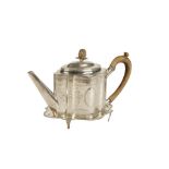 GEORGE III SILVER TEAPOT WITH ASSOCIATED STAND