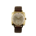 JAEGER-LECOULTRE GOLD PLATED GENTLEMAN'S WRIST WATCH