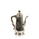 A GEORGE II SILVER COFFEE POT