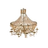 ITALIAN GLASS FIFTEEN BRANCH CHANDELIER