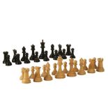 JACQUES & SON STAUNTON PATTERN BOXWOOD AND EBONY CHESS SET