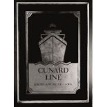 CUNARD LINE ETCHED GLASS WINDOW