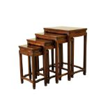 SET OF HARDWOOD QUARTETTO TABLES, REPUBLIC PERIOD