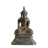 BRONZE SEATED BUDDHA, BURMA, SHAN STATES, 18TH CENTURY