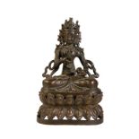 BRONZE SEATED FIGURE OF TARA, NEPAL, 19TH CENTURY