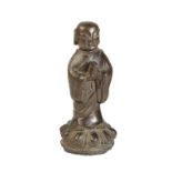 BRONZE FIGURE OF A MONK, 17TH CENTURY