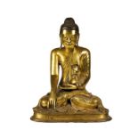 LARGE GILT BRONZE MANDALAY BUDDHA, BURMESE, EARLY 20TH CENTURY