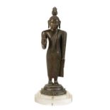 GOOD STANDING BRONZE BUDDHA, SRI-LANKA, KANDY PERIOD, MID 18TH CENTURY