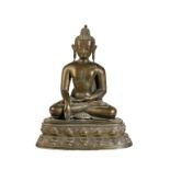 BRONZE SEATED BUDDHA, TIBET, 19TH CENTURY