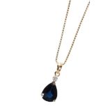 SAPPHIRE AND DIAMOND PENDANTNECKLACE