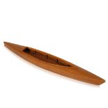 LIGHT WOOD MODEL OF A CANADIAN CANOE