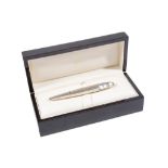 DUNHILL: A LIMITED EDITION SILVER "TORPEDO" BALLPOINT PEN