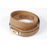 HERMES 'KELLY' BELT FASHIONED IN FAWN LEATHER