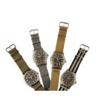 FOUR MILITARY WATCHES BY PRECISTA (FAT BOY), CWC & PULSAR
