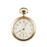 J.H. HASTINGS & SONS GOLD PLATED OPEN FACE GENTLEMAN'S POCKET WATCH