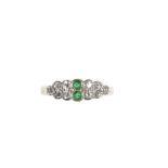 EMERALD AND DIAMOND DRESS RING