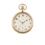 VERTEX 9CT GOLD CASED OPEN FACE GENTLEMAN'S POCKET WATCH