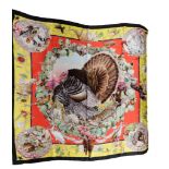 HERMES 'TEXAS WILDLIFE' SILK SCARF