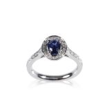 RICH HAYES SAPPHIRE AND DIAMOND RING