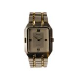 ASPREY GENTLEMAN'S STAINLESS STEEL AND GOLD PLATED BRACELET WATCH