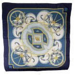 HERMES 'WASHINGTON'S CARRIAGE' SILK SCARF