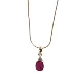 RUBY AND DIAMOND PENDANT NECKLACE