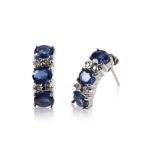 SAPPHIRE AND DIAMOND EAR RINGS