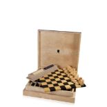 GHISO FOR DUNHILL AN ART DECO STYLE CHESS AND DRAUGHT SET