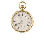 HEPTING & FURDEREN OF LONDON: 18CT YELLOW GOLD OPEN FACED POCKET WATCH