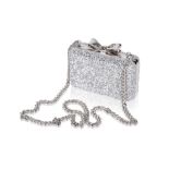 CHRISTIAN LOUBOUTIN: SILVER TONE METAL STUDDED EVENING BAG