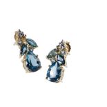 BLUE GEM STONE EAR RINGS