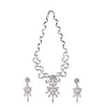 DIAMOND-SET NECKLACE AND EARRINGS ENSUITE