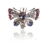 GEM SET BUTTERFLY BROOCH