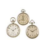 GRUEN SILVER PLATED GENTLEMAN'S POCKET WATCH