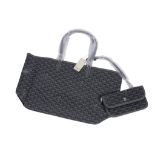 GOYARD PARIS TOTE IN BLACK AND GREY GEOMETRIC DESIGN