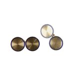 A PAIR OF 18CT YELLOW GOLD CIRCULAR CUFFLINKS