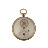 SILVER COMPASS DIAL VERGE GENTLEMAN'S POCKET WATCH