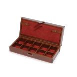 ALFRED DUNHILL BROWN LEATHER JEWELLERY BOX