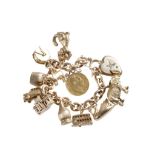 9CT YELLOW GOLD CHARM BRACELET