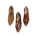 FERRAGAMO SHOES, three pairs tan flats